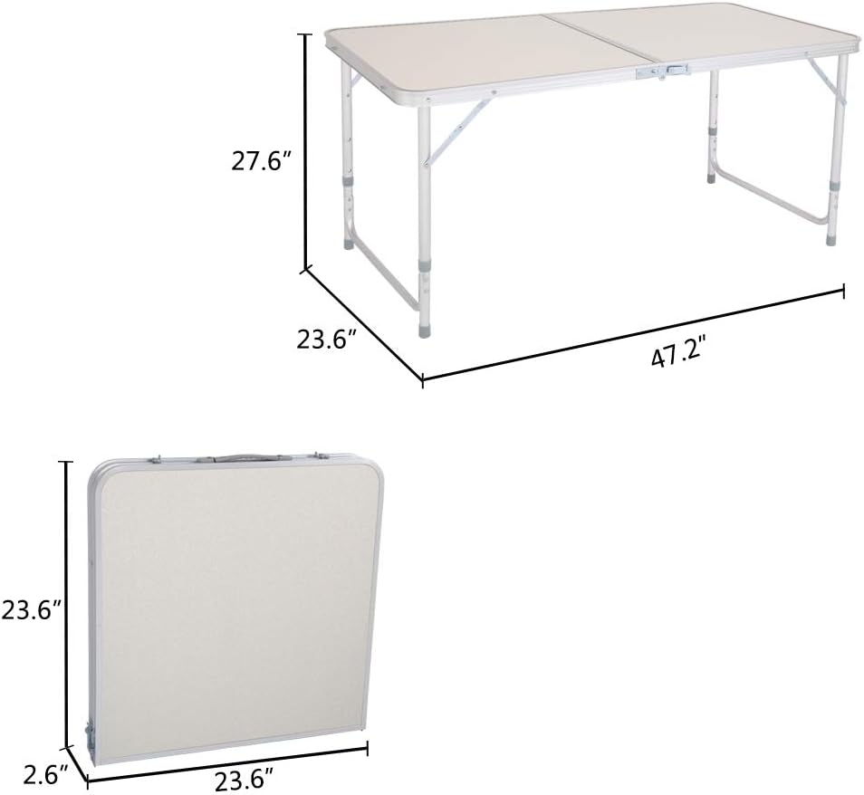 4FT Portable Folding Table White Z421719