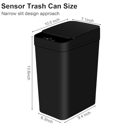 Touchless Electric Bathroom Trash Can with Lid, 5 Gallon, White V363