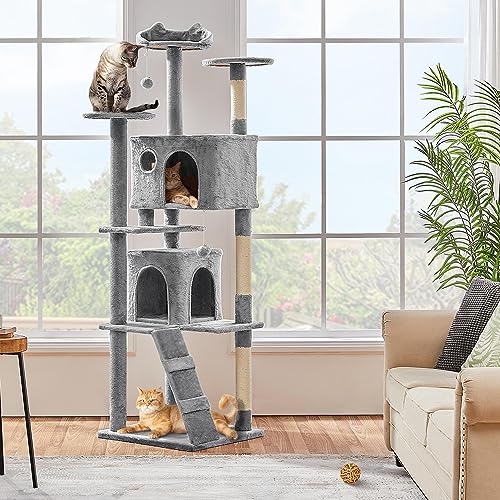 Yaheetech 54in Cat Tree Tower Condo Furniture with Scratch Post Y196