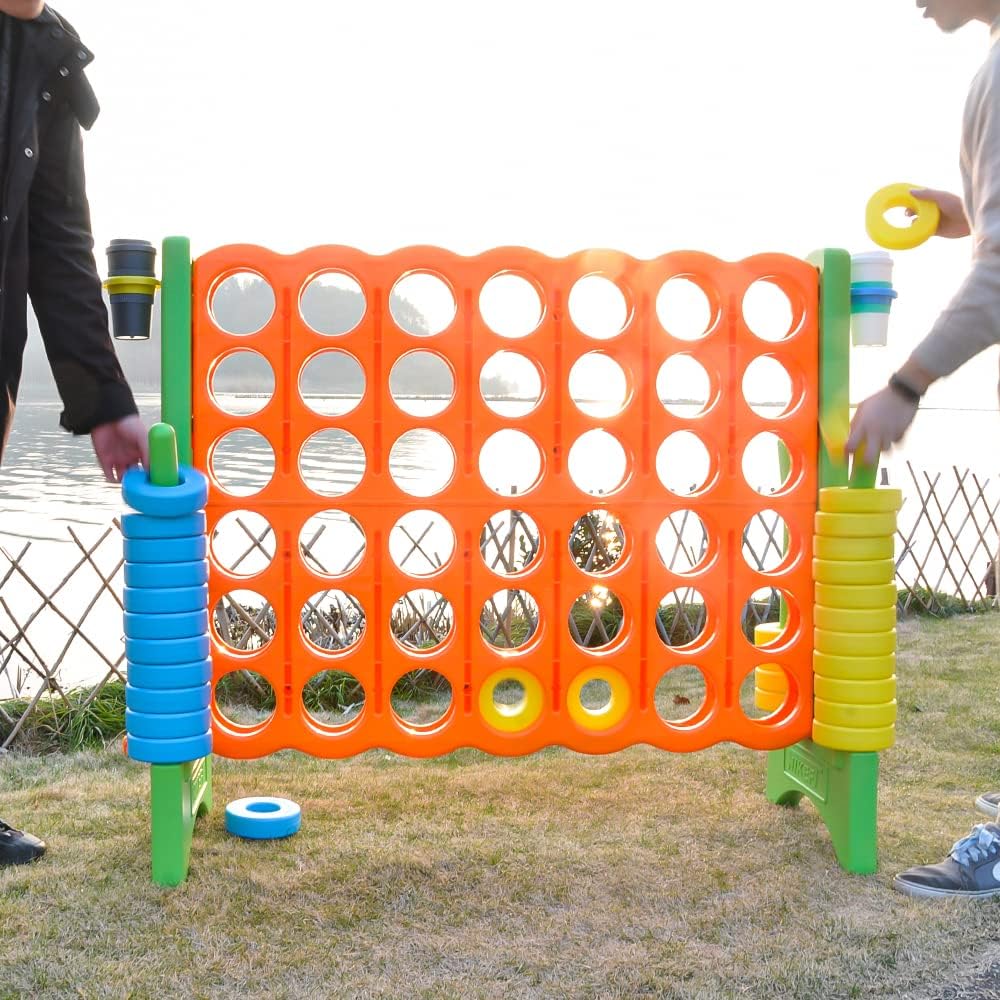Jumbo Connect in-a-Row Game Set with Carry Bag, 48" Giant Plastic Game for Adults & Kids F261206