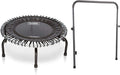 JumpSport 350 Indoor Portable Lightweight Safe Stable Heavy Duty 39-Inch Fitness Trampoline with Handle Bar Accessory, and Workout DVD, Black