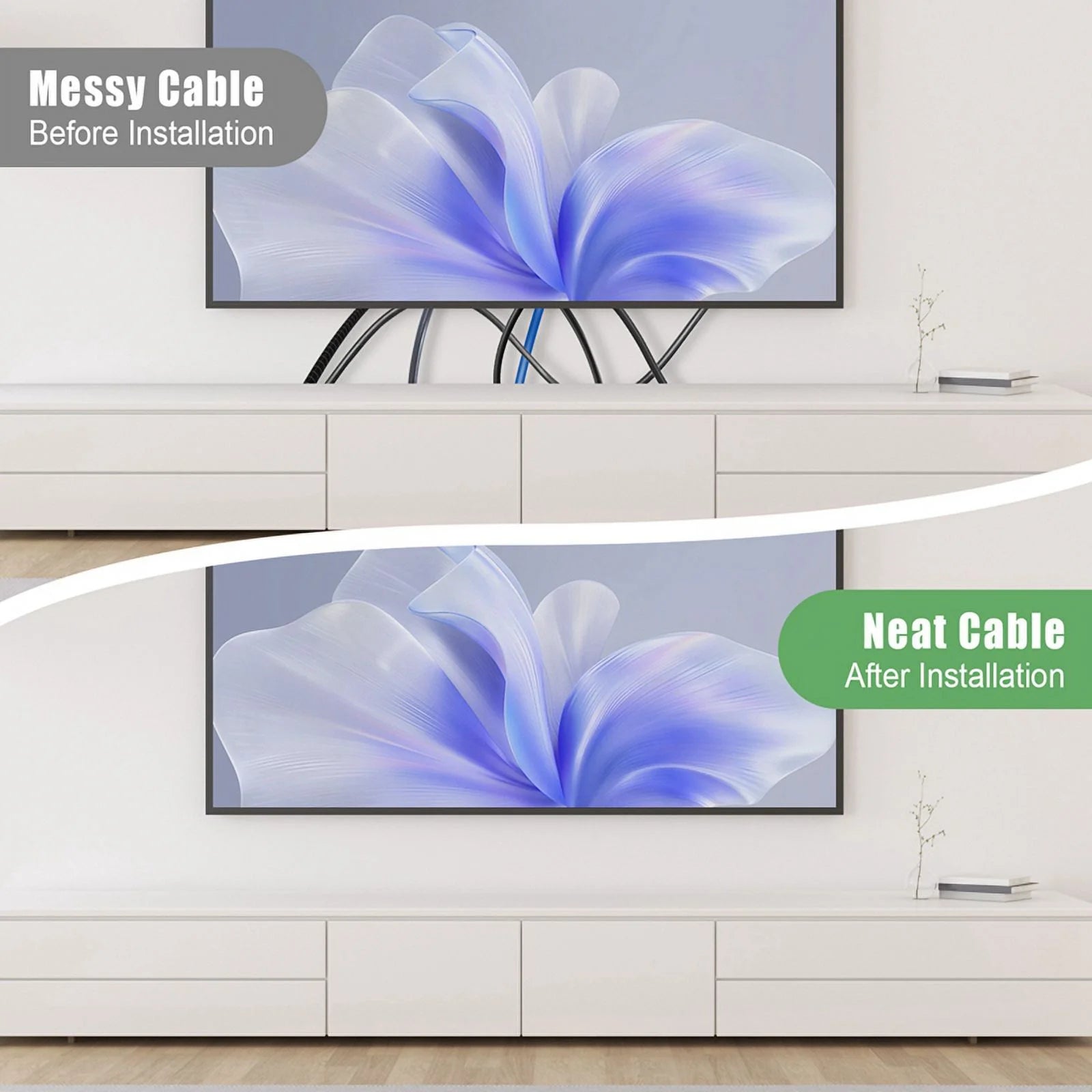 In-Wall Cable Management Kit for TV Wires, White, with Drill Bit B797687