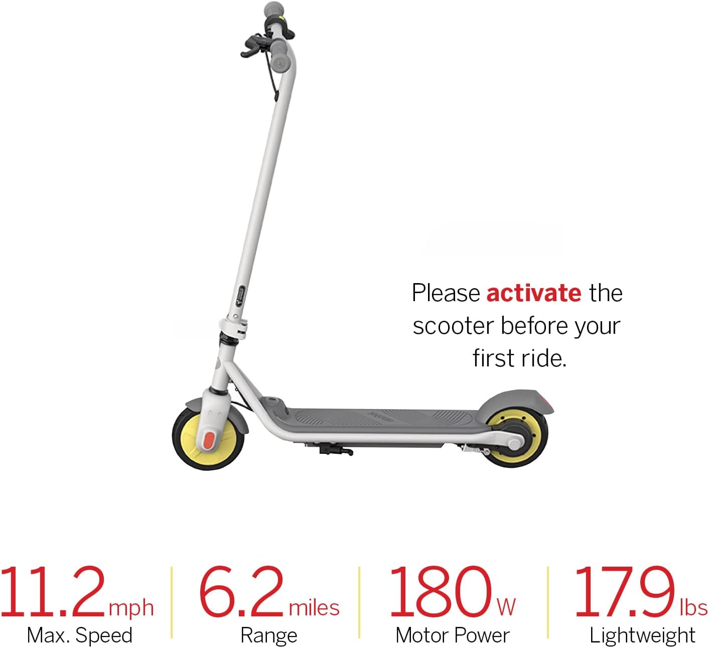 Segway Ninebot eKickScooter C2 Pro Electric Scooter for Kids, Adjustable Handlebar, UL-2272 Certified B706727