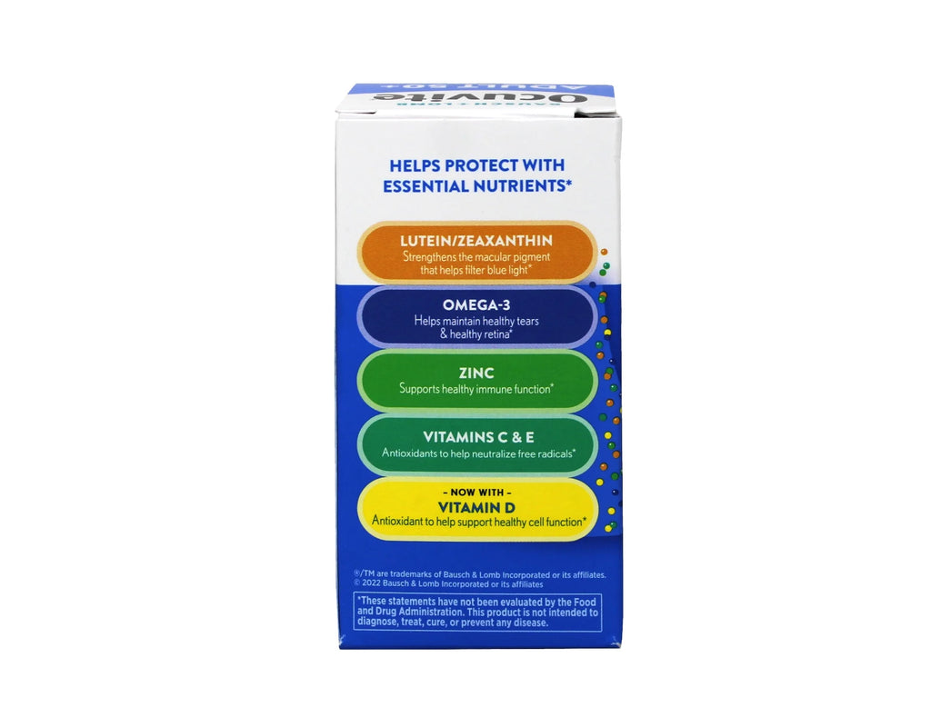 Bausch & Lomb Ocuvite Adult 50+ Eye Vitamin & Mineral Softgels, 50 ct (Pack of 4) T9829