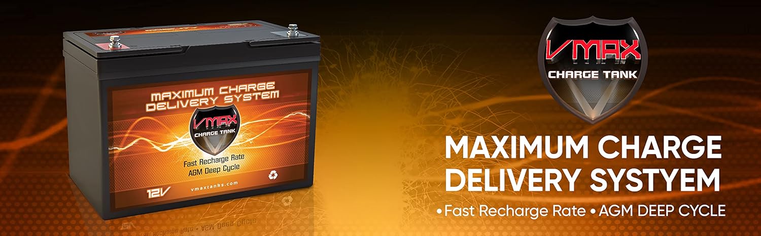 VMAX MR127-100 12V 100AH AGM Deep Cycle Group 27 Battery Q542