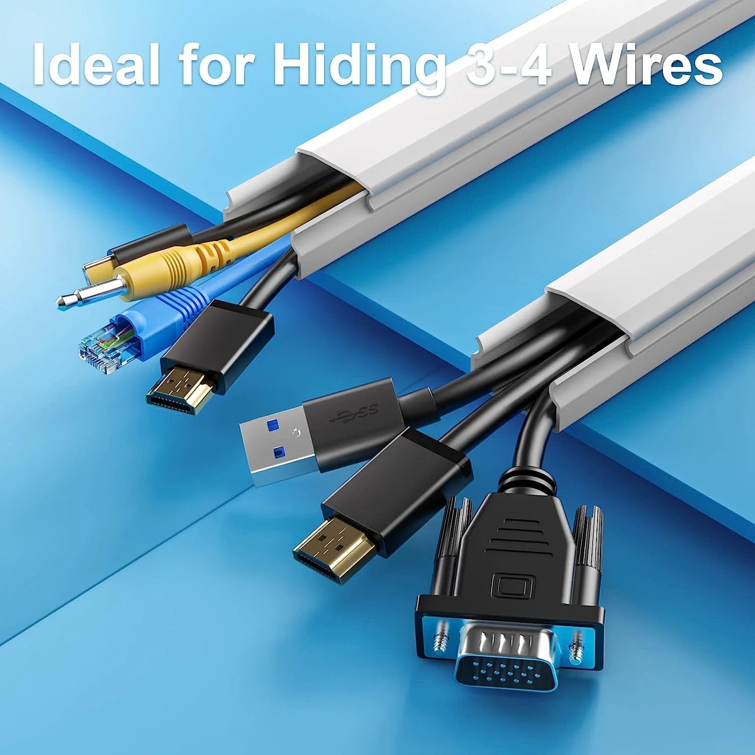 WarmHaven TV Cord Hider, 47In Cable Cover for 4 Cords, Beige A424