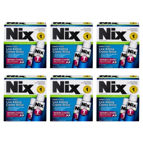 Nix Lice Killing Crème Rinse Family Pack, 4 Fl Oz Crème Rinse and 2 Nit Combs (Pack of 1)