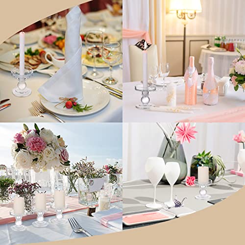 6 Pcs Glass Candle Holders for Pillar & Taper Candles, Wedding Centerpiece L868250