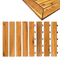 Edges for Interlocking Deck Tiles | Snap Together Edge for Wooden Flooring | Floor Decking Tile Edge - 12 x 12 Acacia Hardwood Outdoor Flooring Patio, Wooden Floor Balcony (Edge Straight 8 pack)