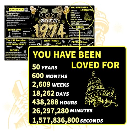 Black Gold 70th Birthday Party Banner for Women Men, Back in 1954 Backdrop D7099