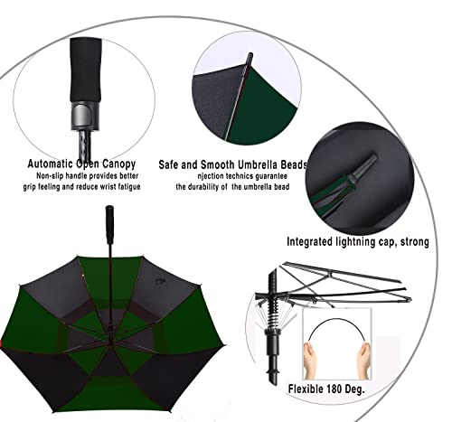 Large Golf Umbrella 62 Inch Windproof Double Canopy Q2847