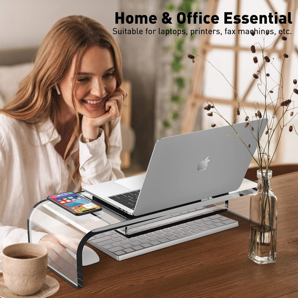 Clear Acrylic Monitor Stand Riser with Storage C979058