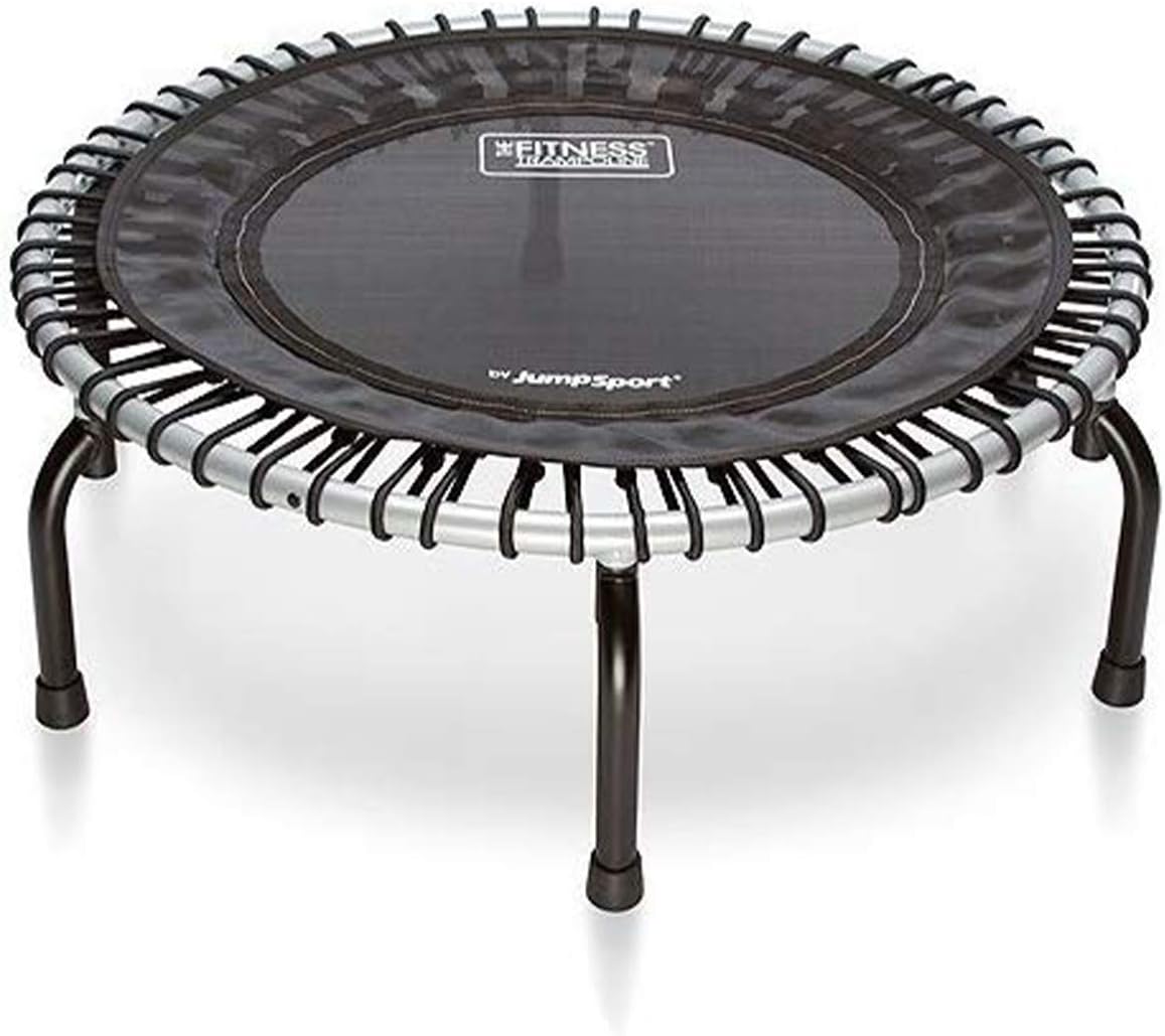 JumpSport 350 Indoor Fitness Trampoline with Handle Bar, Black I759