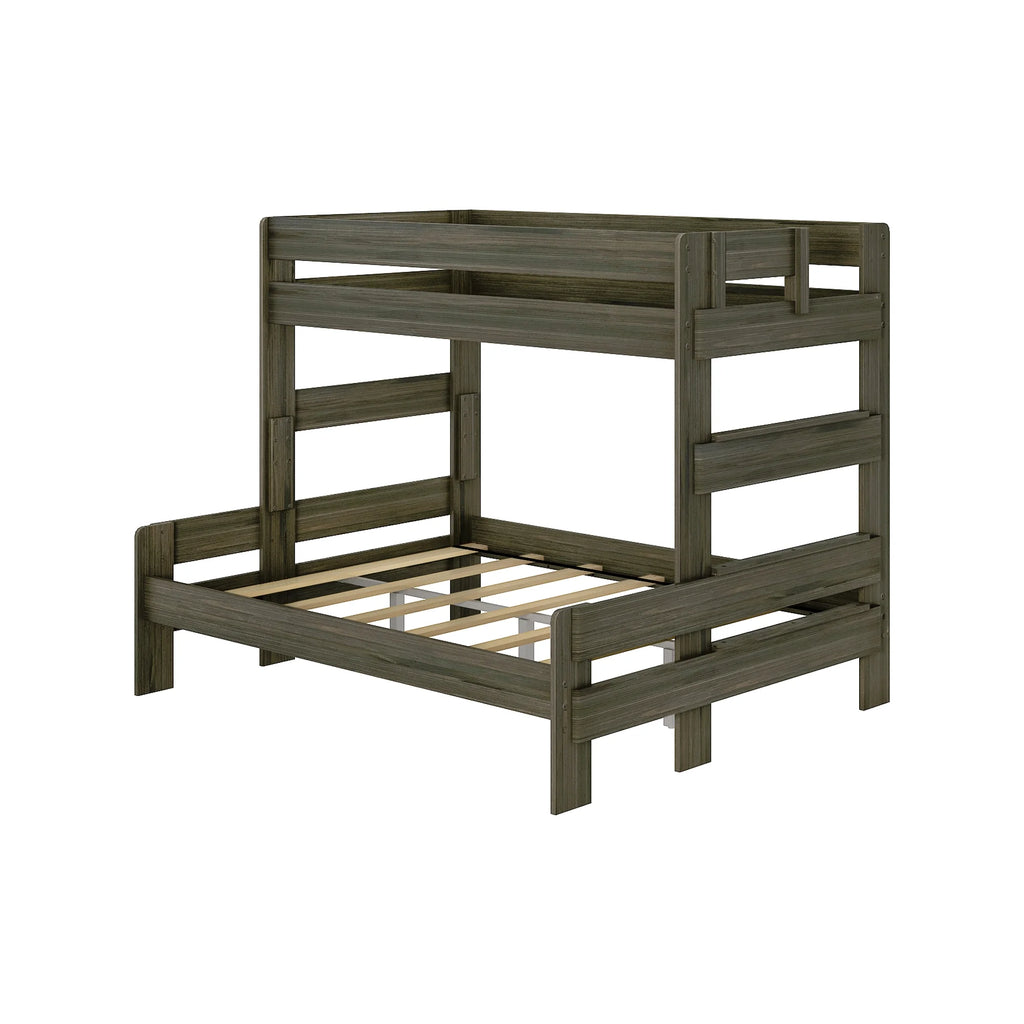 Max & Lily Bunk Bed Twin XL Over Queen Farmhouse Platform Bed Frame, Barnwood Brown A557