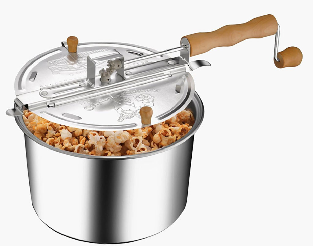 Great Northern Popcorn 6-Quart Stovetop Popcorn Popper with Hand Crank F10672