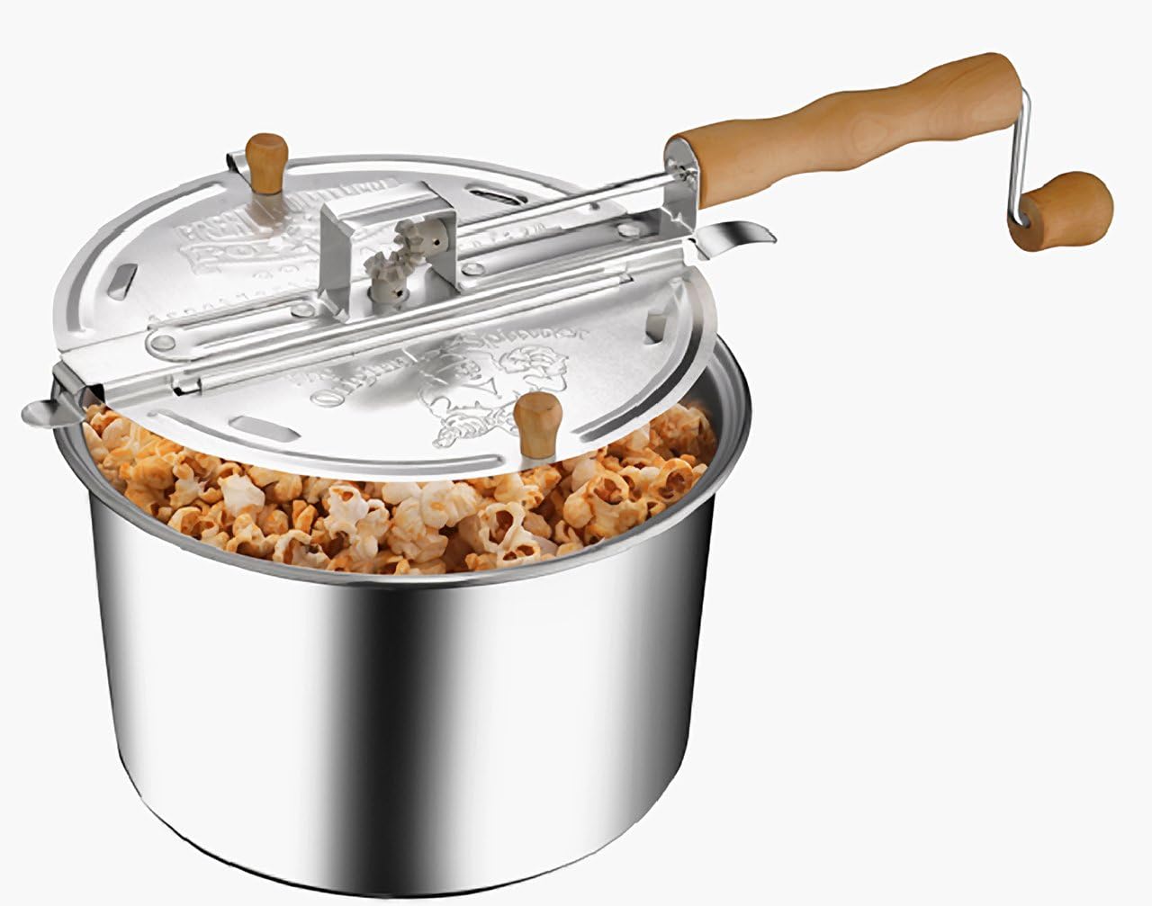 Great Northern Popcorn 6-Quart Stovetop Popcorn Popper with Hand Crank F10672