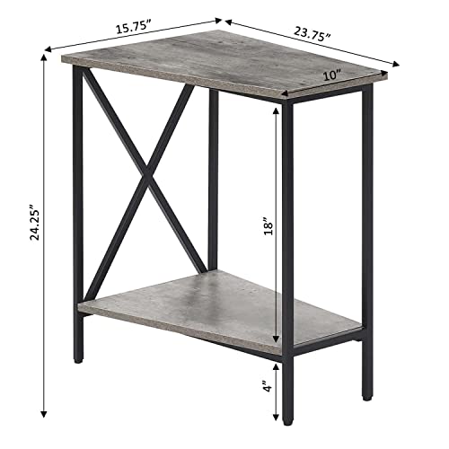 Tucson Wedge End Table, Faux Birch / Black L6387