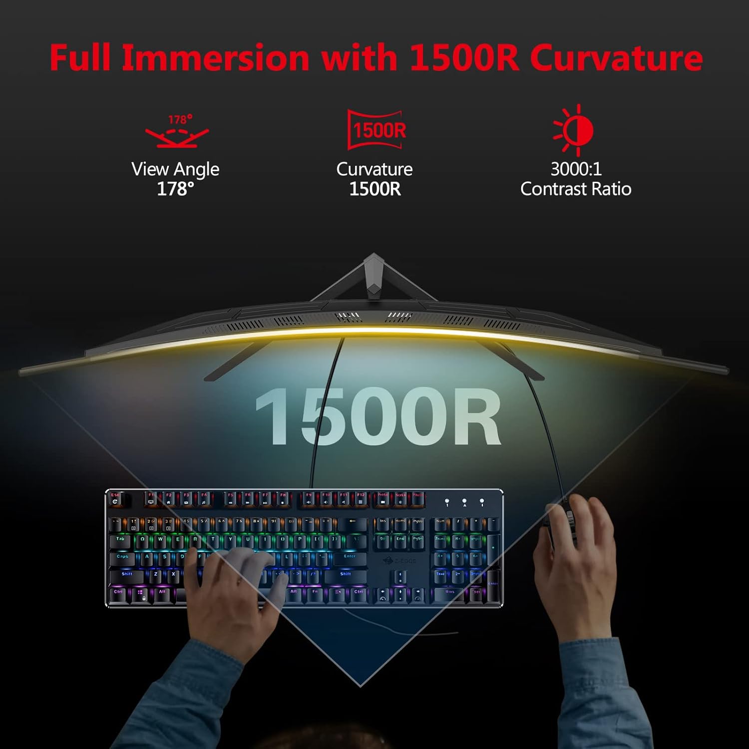 Z-Edge Curved Gaming Monitor Bundle 24-inch & 32-inch 2 Pack, 165Hz/75Hz, 1080P/1440P, AMD FreeSync Premium B385