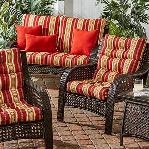 Greendale Home Fashions High Back Chair Cushion, Roma Stripe S401812