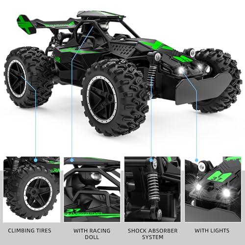 ACAMMZAR Remote Control Car, 1:18 High Speed RC Truck, Green I144