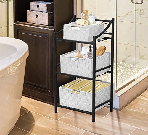 Sorbus Set of 9 Storage Baskets for Shelves, Mesh Hand-Woven Design (Beige) Y91075