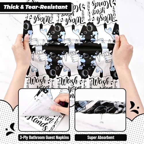 Homlouue 100 PCS 3 Ply Disposable Hand Towels for Bathroom B985