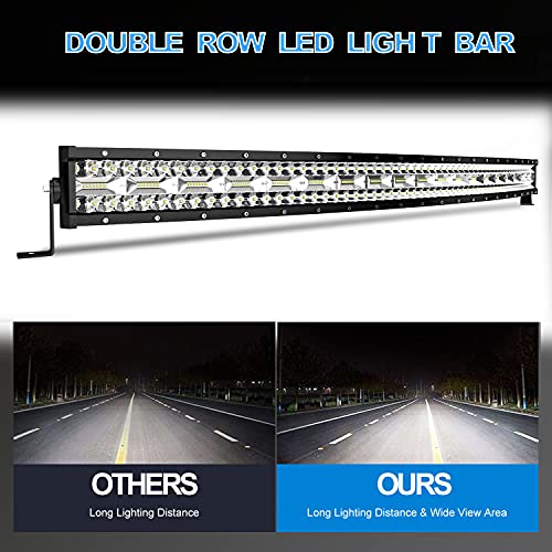 20 Inch 420W Triple Row LED Light Bar Combo Beam with 4 Inch 60W Fog Lights Wiring Kit for Trucks ATV UTV Jeep Y598