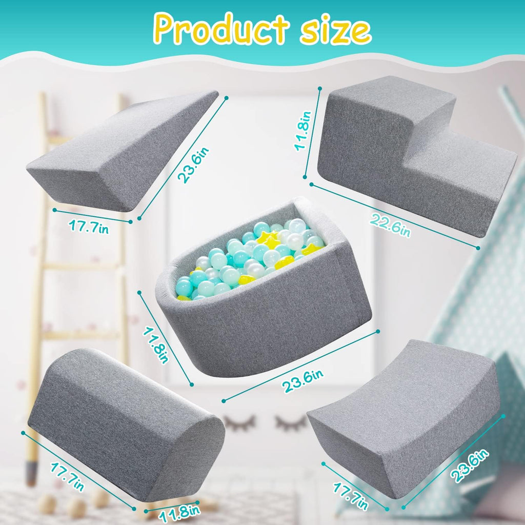 Soft Foam Climbing Blocks and Ball Pit for Toddlers W715712
