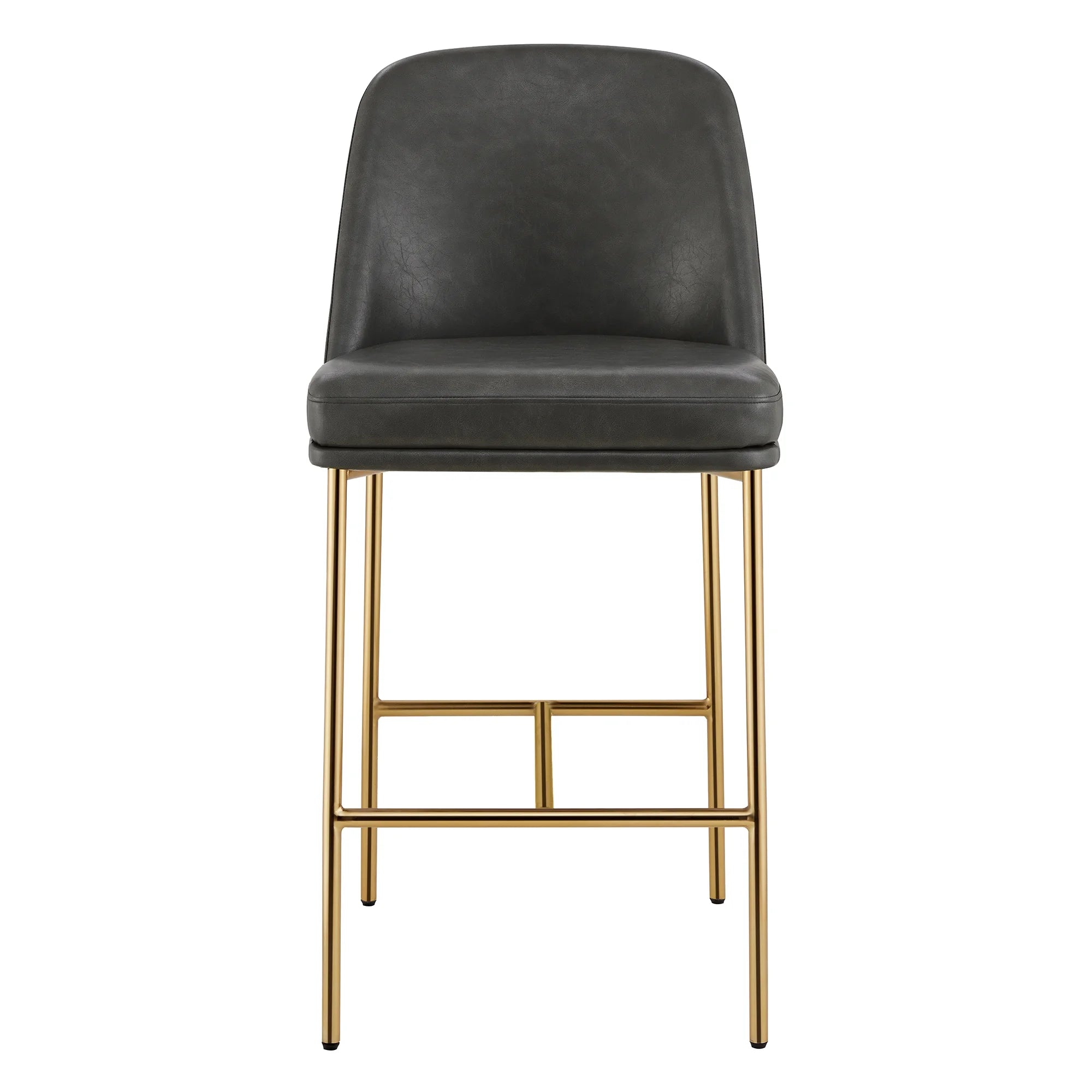 CHITA Modern Counter Height Bar Stool Set of 2, 27 inch, Faux Leather Y647