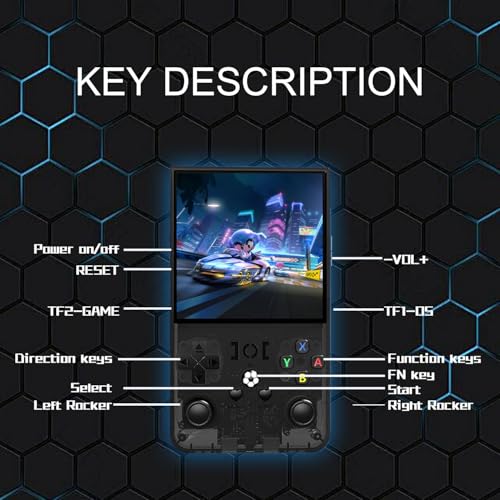 R36Max Retro Handheld Game Console with 4-Inch IPS Screen, 64GB, Black P314194