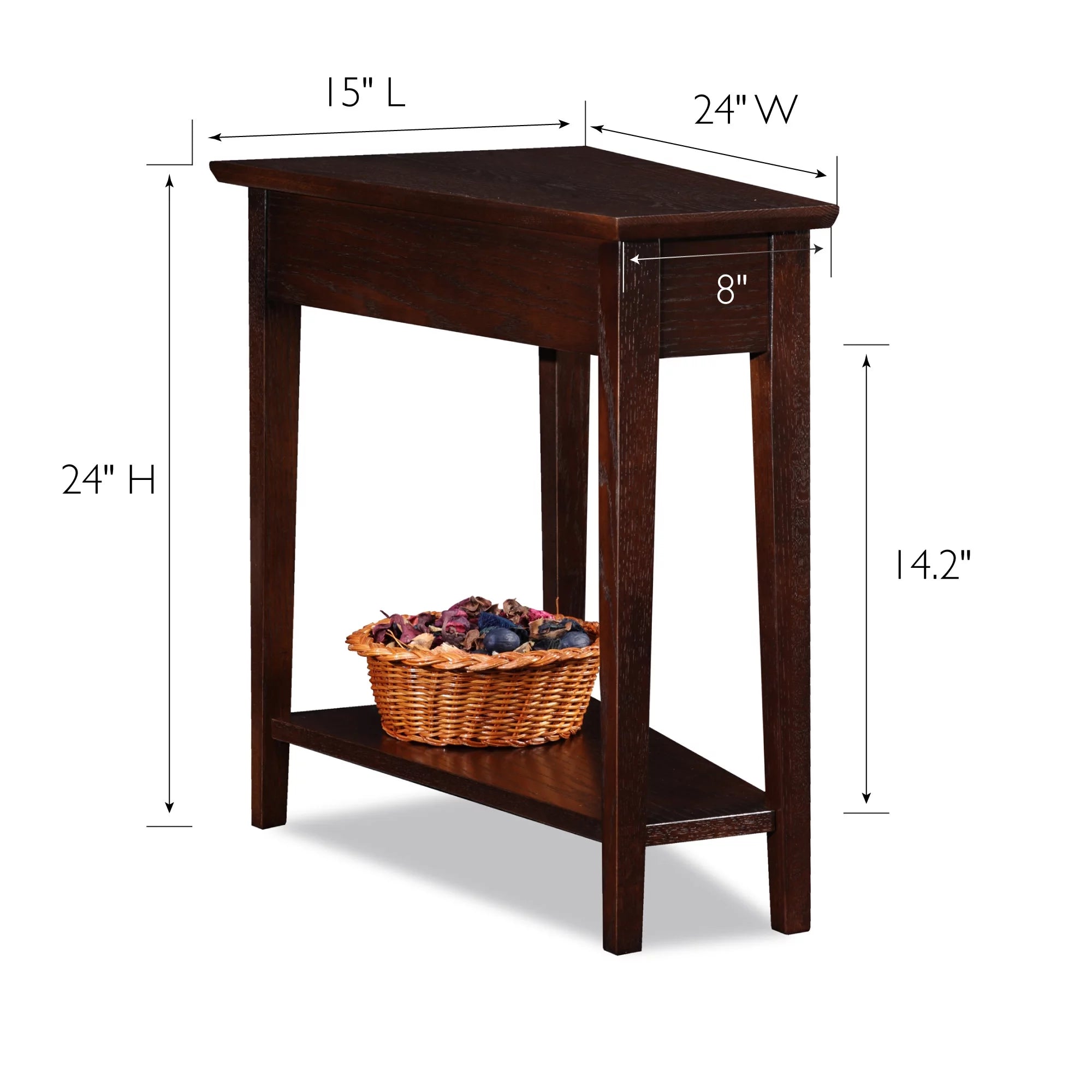 Recliner Wedge Table in Chocolate Oak H23108