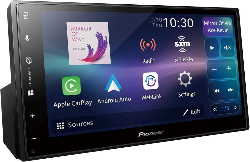 Pioneer DMH-W3000NEX 6.8" Double Din Multimedia Digital Media Receiver, Wireless Apple CarPlay and Android Auto, Bluetooth, Backup Camera Compatible, Touchscreen, One Touch Navigation
