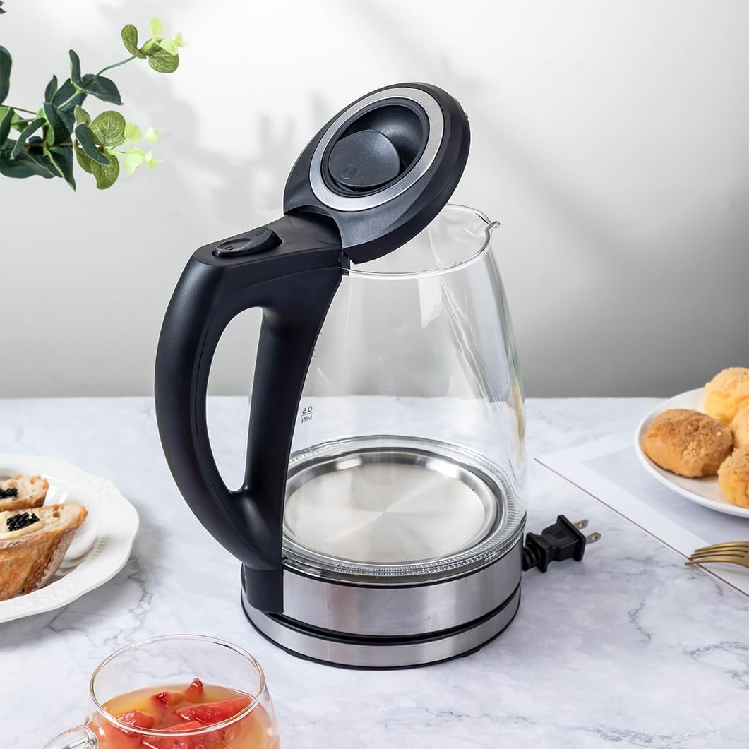 Speed-Boil Electric Kettle 1.7L Borosilicate Glass, Auto Shut-Off H312268