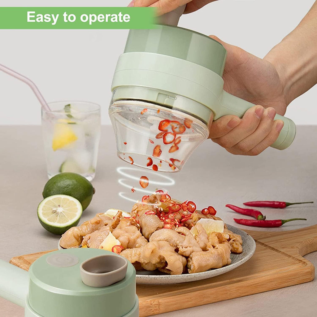 Electric Vegetable Cutter Set - 4 in 1 Portable Rechargeable Food Chopper T81260