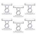 6 Pcs Glass Candle Holders for Pillar Candles Taper Candlestick Holders Unity Candle Stand for Formal Events, Wedding Table Centerpiece, Church, Holiday Decor (Clear)