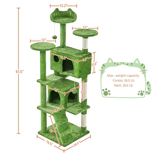 Yaheetech 54in Cat Tree Tower Condo Furniture with Scratch Post Y196