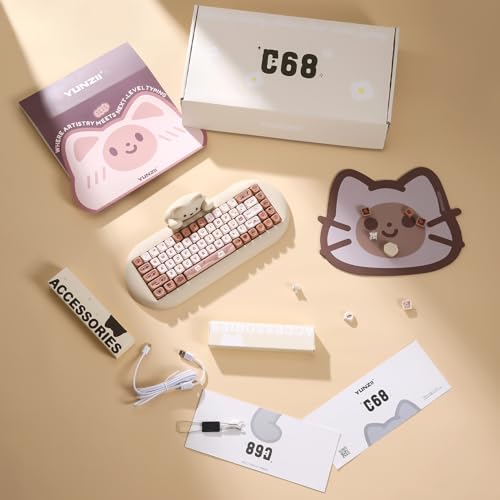 YUNZII C68 Wireless Mechanical Keyboard 65% Hot Swap RGB Backlit for Win/Mac O62087