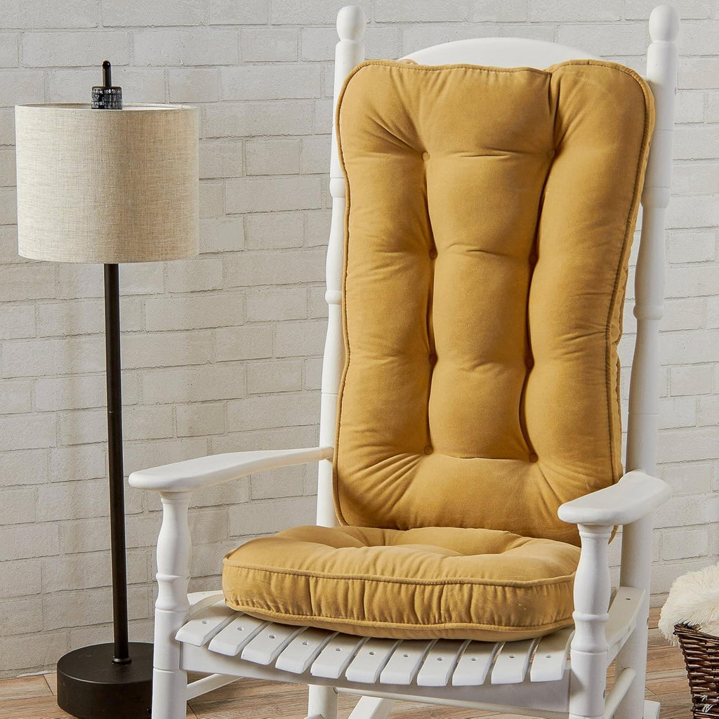 Greendale Home Fashions Jumbo Rocking Chair Cushion Set Hyatt Fabric, Cream G12746