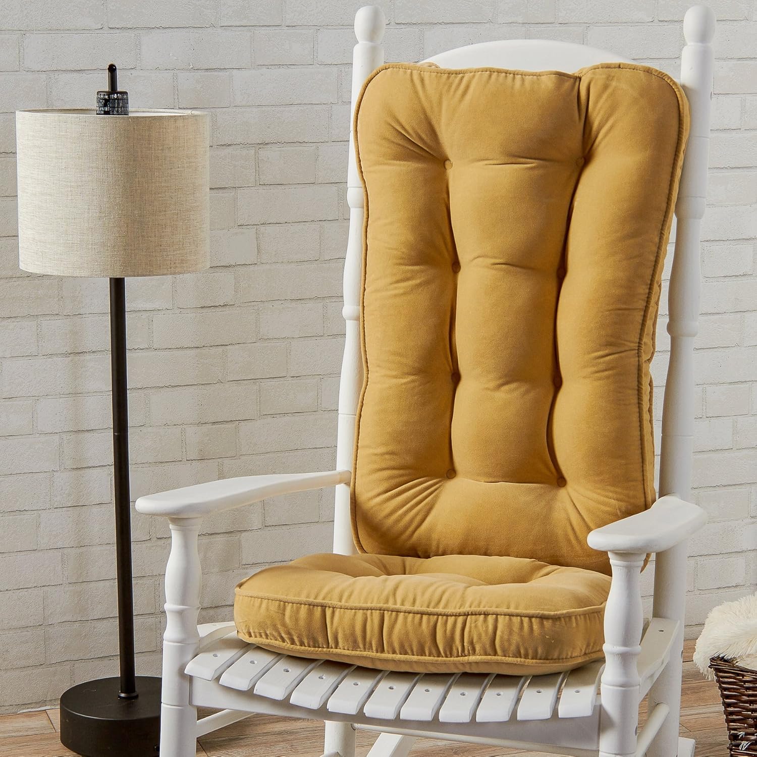 Greendale Home Fashions Jumbo Rocking Chair Cushion Set Hyatt Fabric, Cream G12746