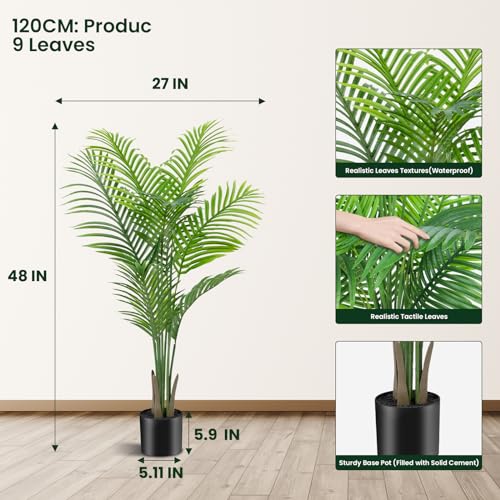 AnTing Artificial Areca Palm Plant 6FT, Faux Tropical Tree Indoor Decor (2 Pack) Z868