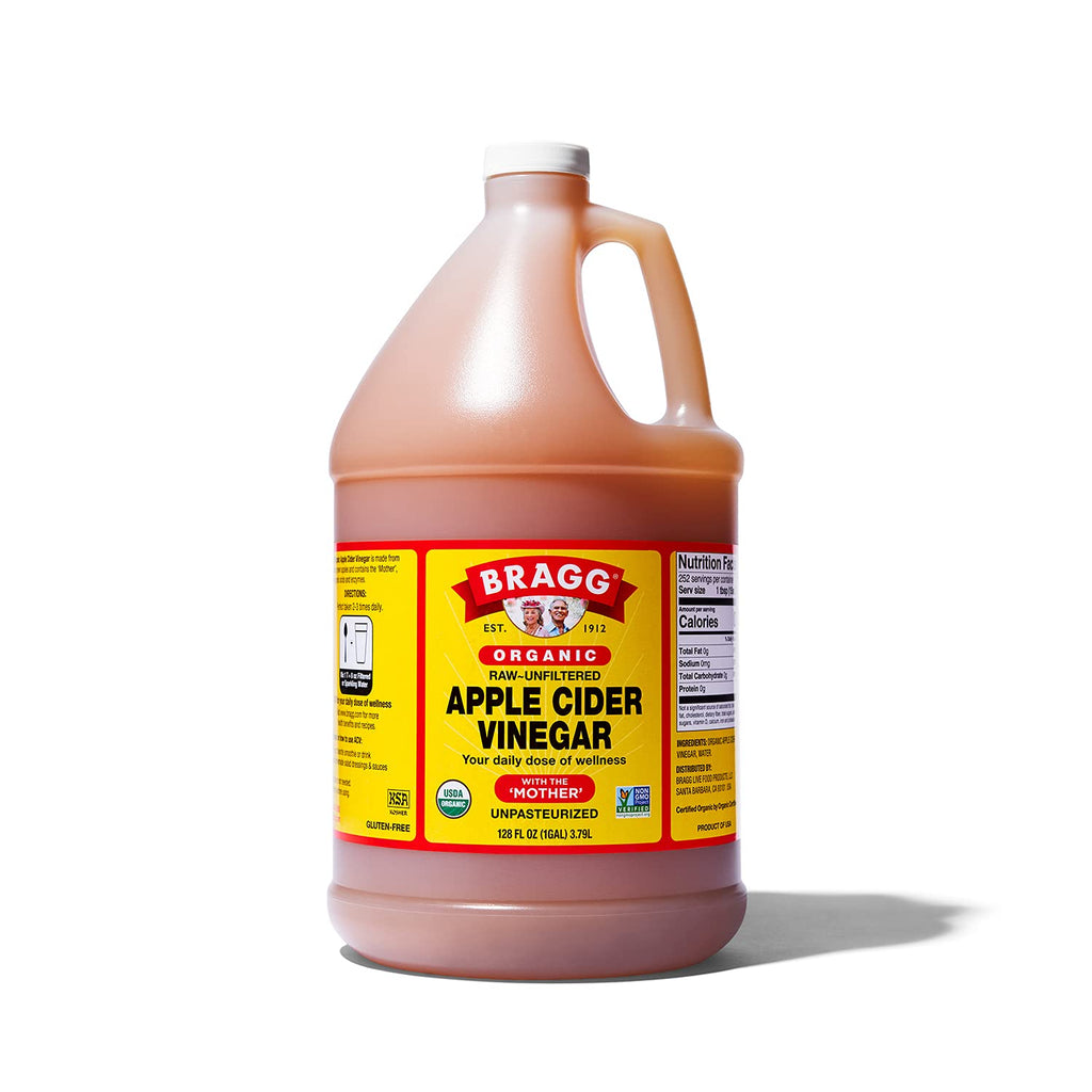 Bragg Organic Apple Cider Vinegar With the Mother– USDA Certified Organic – Raw, Unfiltered All Natural Ingredients, 1 Gallon