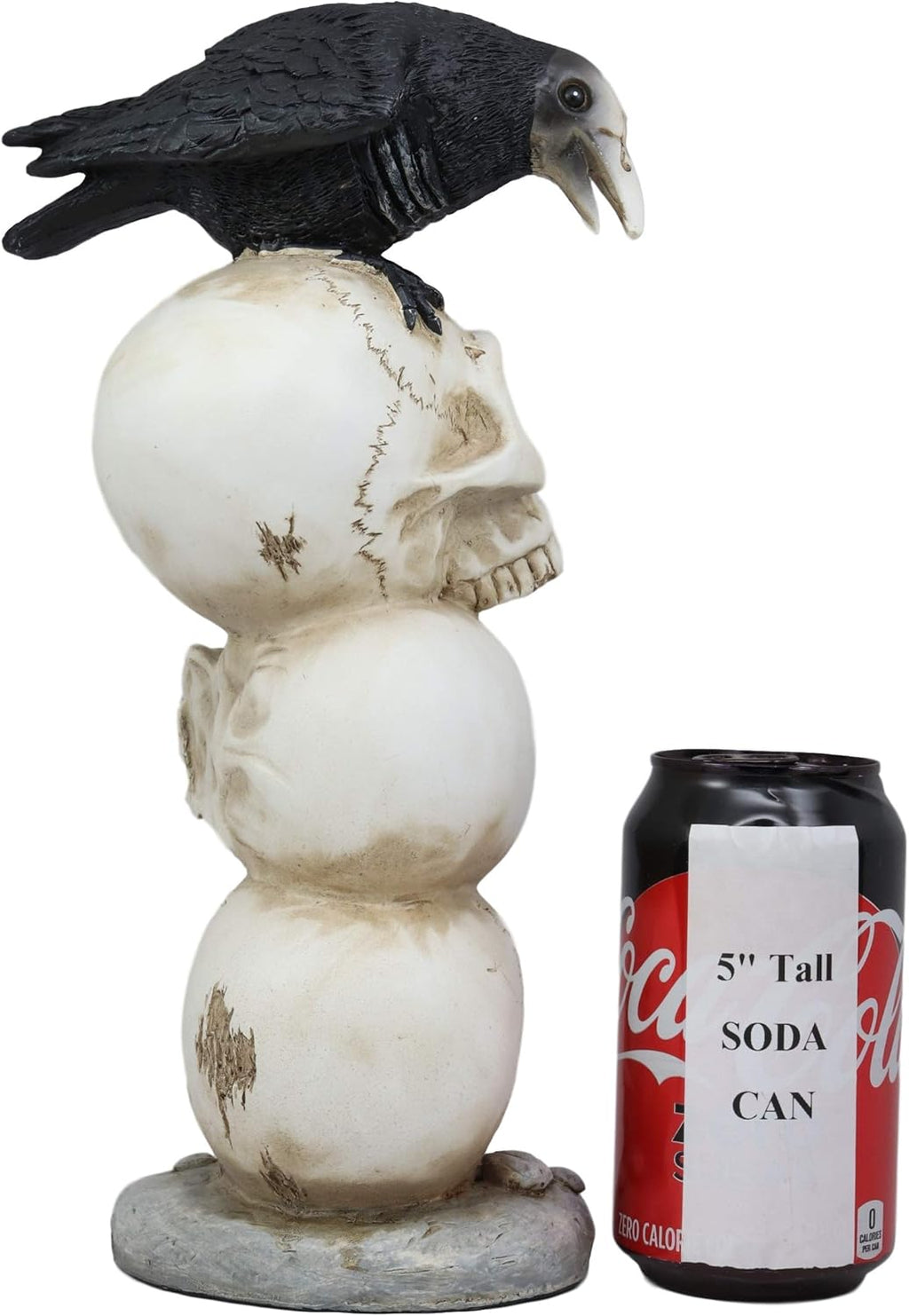 Ebros Gothic Raven Crow Perching on Pole Totem with LED Night Light Statue 11.75" Tall Q410692