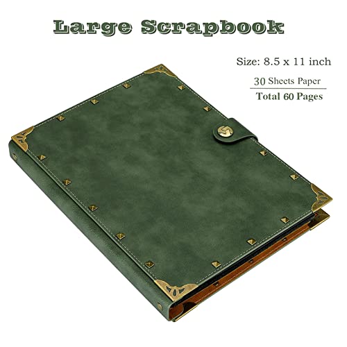ZEEYUAN Leather Scrapbook Album 10.8"x8.6" Refillable 60 Pages S5612