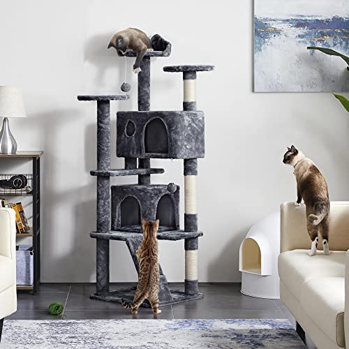 Yaheetech 54in Cat Tree Tower Condo Furniture with Scratch Post Y196