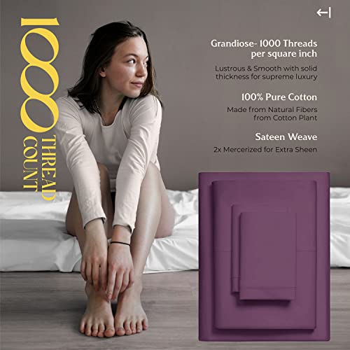 MAYFAIR LINEN 100% Pure Egyptian Cotton Sheets Queen Size - 4 PC White Hotel Bedding Set X670692