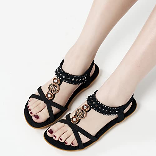 Alicegana Women's Sandals Non-Slip Casual Summer Beach Flats Q323621
