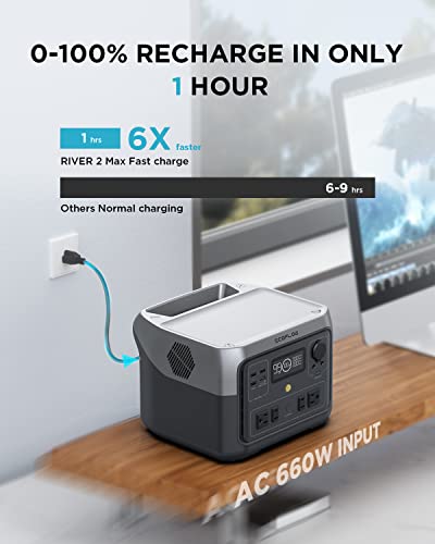 EF ECOFLOW RIVER 2 Max 500 Portable Power Station 499Wh LiFePO4 R81105