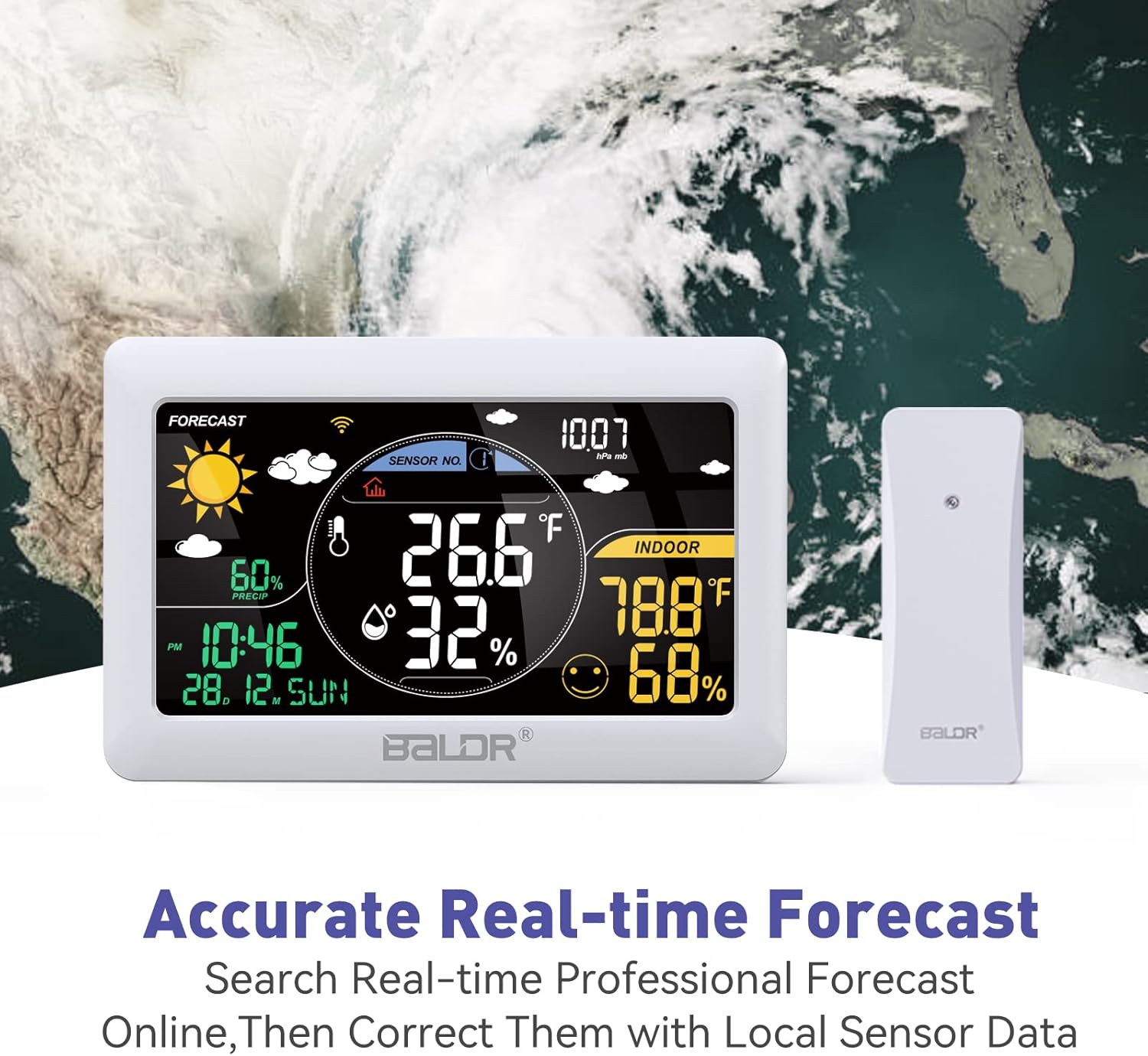 BALDR WiFi Weather Station, Wireless Indoor Outdoor Thermometer with App R4500