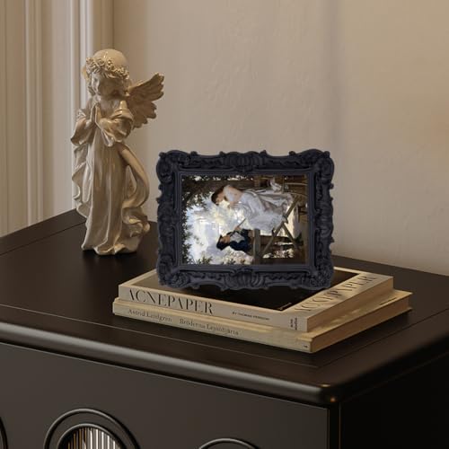 Antique Picture Frames 8x10 Vintage Victorian Ornate with Glass, Black S55546