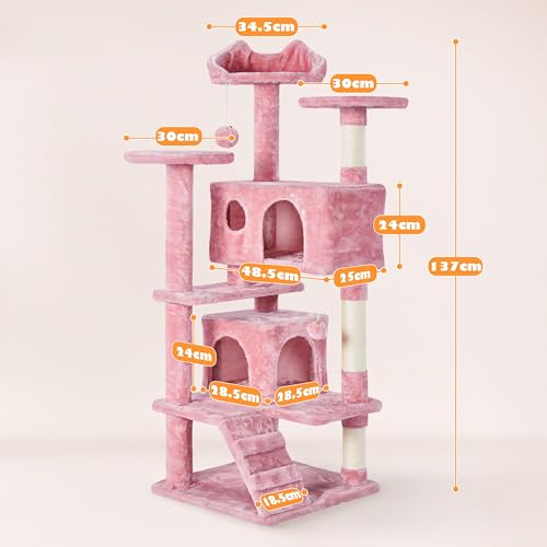 Yaheetech 54in Cat Tree Tower Condo Furniture with Scratch Post Y196